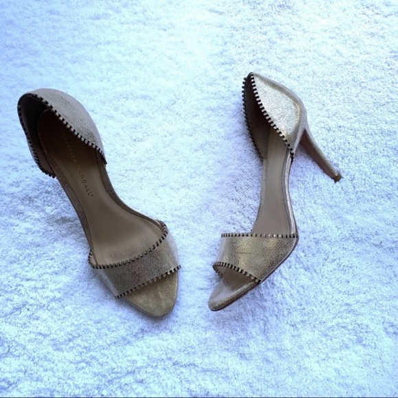 Loeffler Randall Shoes - ⬇️$89 Loeffler Randall Gold Peep Toe Heels